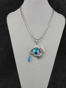 UNIVERSITY TRENDZ Silver-Plated Evil-Eye Pendant With Chain