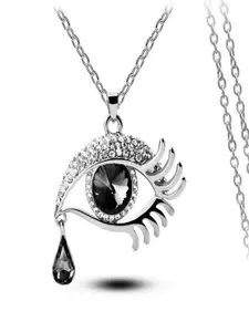 UNIVERSITY TRENDZ Silver-Plated Evil-Eye Pendant With Chain