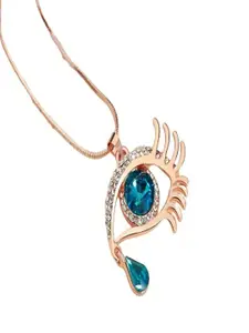 UNIVERSITY TRENDZ Gold-Plated Evil-Eye Pendant With Chain