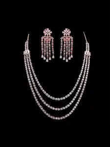 Mirana Rose Gold-Plated Layered Necklace and Earrings