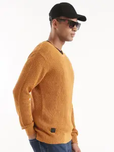WROGN Cable Knitted Round Neck Cotton Pullover Sweater