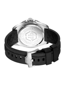 PHILIPP PLEIN Men Embellished Dial & Black Straps Analogue Watch PWOAA0122