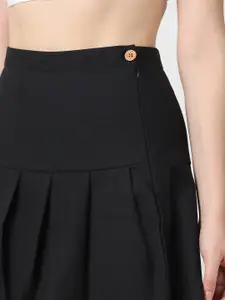 VASTRADO Pure Cotton Flared Pleated Mini Skirt