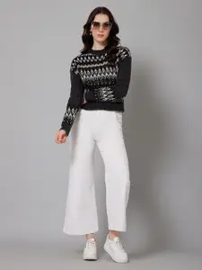 Cantabil Geometric Self Design Acrylic Pullover