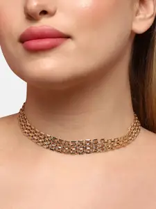 SOHI Gold-Plated Statement Necklace