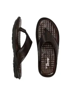 Azzaro Black Men Textured Leather Comfort Sandals
