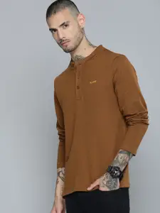 R.Code by The Roadster Life Co. Men Henley Neck Sweatshirt