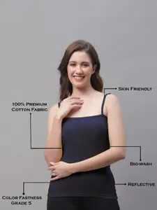 Friskers Sleeveless Square Neck Pure Cotton Camisole