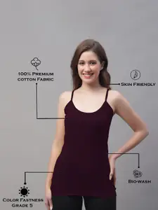 Friskers Sleeveless Square Neck Pure Cotton Camisole