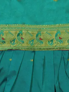 Wish Karo Girls Woven Design Zari Art Silk Ready To Wear Lehenga & Choli