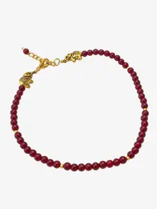 aadita Set Of 2 Oxidised Beaded Anklets