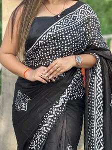 Saree mall Ethnic Motifs Printed Poly Cotton Sarees