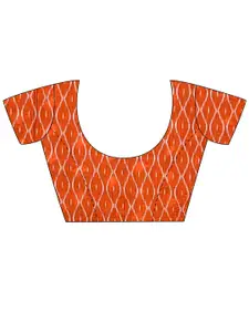 Saree mall Ethnic Motifs Printed Poly Cotton Ikat Sarees