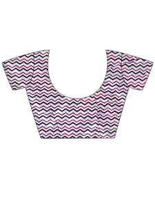 Saree mall Geometric Printed Poly Cotton Ikat Saree