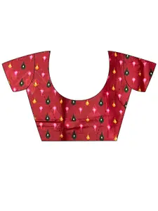 Saree mall Ethnic Motifs Printed Poly Cotton Ikat Sarees