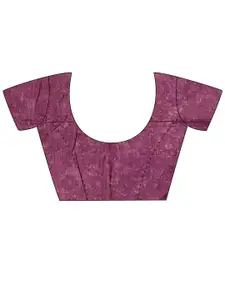 Saree mall Magenta White Dabu Poly Cotton Bagh Saree