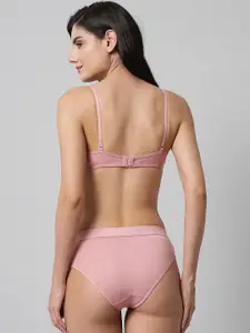 AROUSY Cotton Mid-Rise Briefs & Lightly Padded Bra