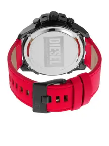 DIESEL Men Patterned Dial & Multicoloured Leather Straps Analogue and Digital Watch DZ4647