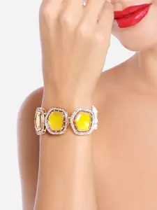 Zaveri Pearls Gold-Plated Artificial Stones-Studded Wraparound Bracelet