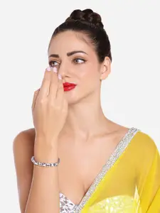 Zaveri Pearls Women Silver-Plated Wraparound Bracelet