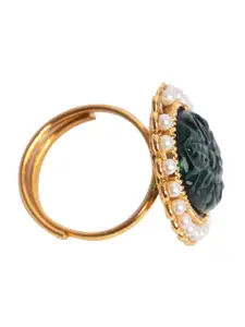 Priyaasi Gold-Plated Stone-Studded Finger Ring