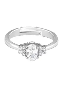 GIVA 925 Sterling Silver Rhodium-Plated Cubic Zirconia-Studded Finger Ring