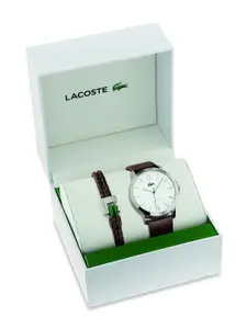 Lacoste Men Leather Analogue Watch & Bracelet Gift Set 2070027