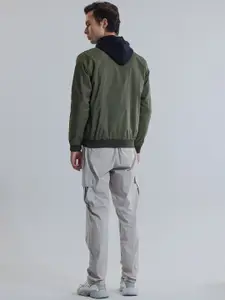 Snitch Olive Green Hooded Bomber Jacket