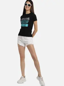 BAESD Typography Printed Cotton Casual T-shirt