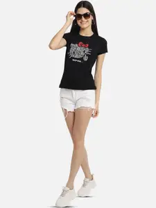 BAESD Typography Printed Cotton Casual T-shirt