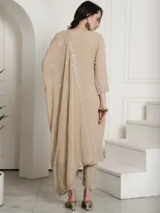 Stylee LIFESTYLE Embroidered Stone Work Silk Georgette Unstitched Dress Material