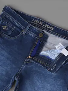Canary London Men Smart Slim Fit Low-Rise Clean Look Light Fade Stretchable Jeans
