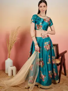 Sangria Floral Printed Changra Lehenga Choli with Dupatta