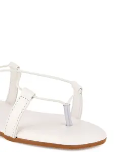 SCENTRA Open Toe Flats With Backstrap