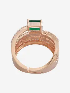 Kushal's Fashion Jewellery Rhodium Gold-Embellished Bridal Zircon Teardrop Shaped Studs