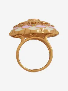 Kushal's Fashion Jewellery Kundan-Studded Adjustable Finger Ring