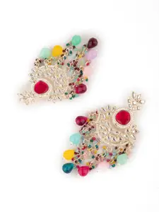 Priyaasi Gold-Plated Contemporary Kundan Chandbalis