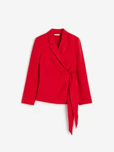 H&M Tie-Detail Wrap Cheery Red Blazer