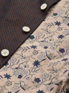 Louis Philippe Men Pure Linen Woven Design Nehru Jacket