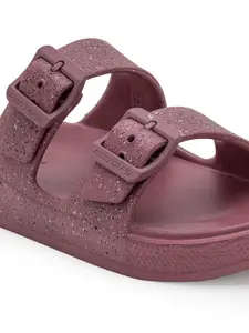 Red Tape Women Abstract Printed Rubber Sliders With Buckle Detail