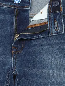Allen Solly Junior Boys Skinny Fit Mid-Rise Dark Shade Low Distressed Stretchable Jeans