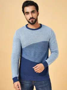 YU by Pantaloons Colourblocked Long Sleeves Acrylic Pullover