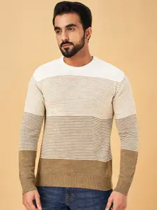 YU by Pantaloons Striped Long Sleeves Acrylic Pullover