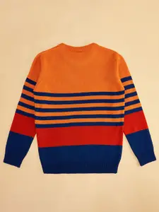 YU by Pantaloons Boys Striped Round Neck Acrylic Pullover Sweater