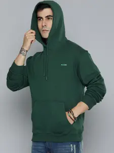 R.Code by The Roadster Life Co. Men Solid Hooded Sweatshirt