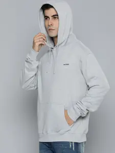 R.Code by The Roadster Life Co. Men Solid Hooded Sweatshirt