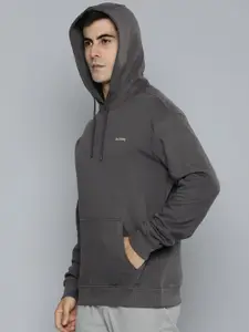 R.Code by The Roadster Life Co. Men Solid Hooded Sweatshirt