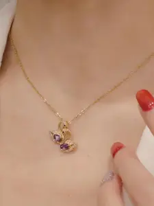 FIMBUL Dazzling Swan Jewelry Collection Crystals Charm Necklace