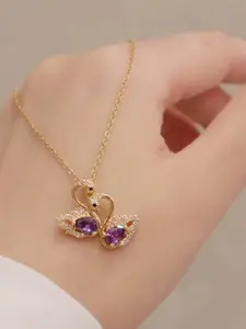 FIMBUL Dazzling Swan Jewelry Collection Crystals Charm Necklace