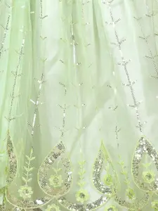 Cutiekins Girls Sequinned Ready To Wear Lehenga & Choli With Dupatta